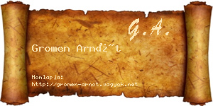 Gromen Arnót névjegykártya